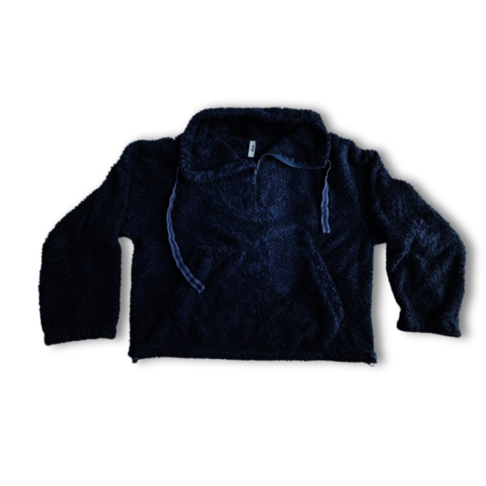 Free People Movement Navy Sherpa Fleece Pullover Size Small